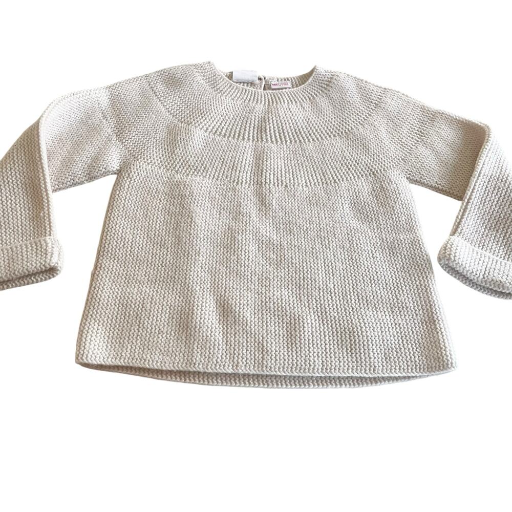 Zara Girls Cream Pearl Knit Sweater Size 3-4 Years